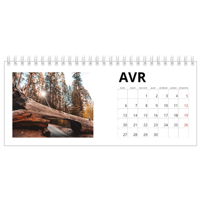 Calendrier de bureau — Espace blanc [Avril]