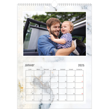 Calendrier photo A4 — Effet marbre