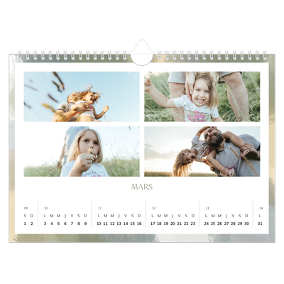 Calendrier photo A4 — Effet pinceau [Mars]