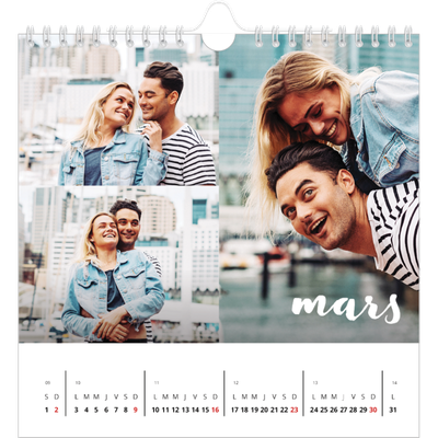 Calendriers annuels carré — Superposition pinceau [Mars]