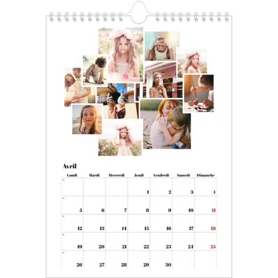 Calendrier photo A4 (20 x 30 cm) — Formes et collage [Avril]