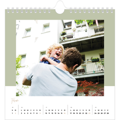 Calendriers annuels carré — Palette naturelle [Février]