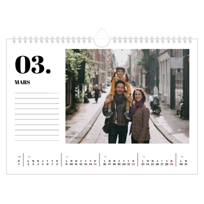 Calendrier photo A4 — Sérif et moments [Mars]