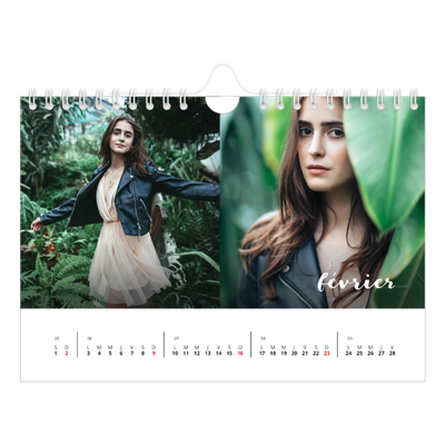 Calendrier photo A5 — Superposition pinceau [Février]