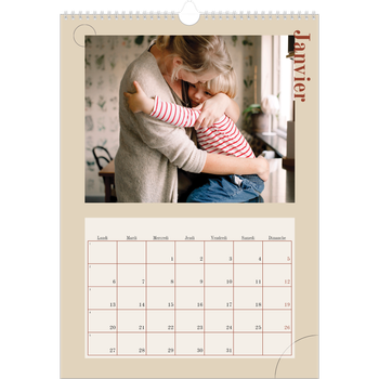 Calendrier photo A3 — Texte asymétrique