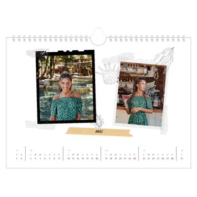 Calendrier photo A4 — Esprit scrapbook [Mai]