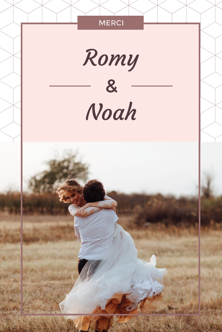 Carte de remerciement — Rose poudré