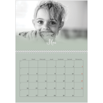 Calendrier photo A4 double (30 x 40 cm) — Fondu argile [couverture]