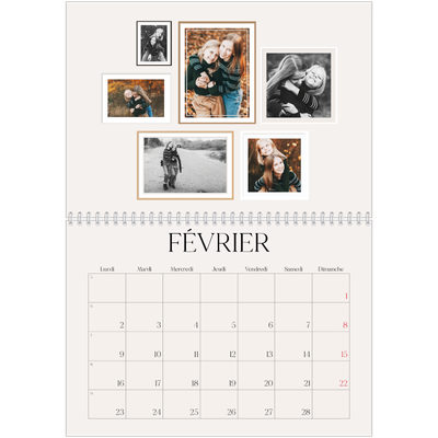 Calendrier photo A4 double (30 x 40 cm) — Galerie de mur photo [Février]