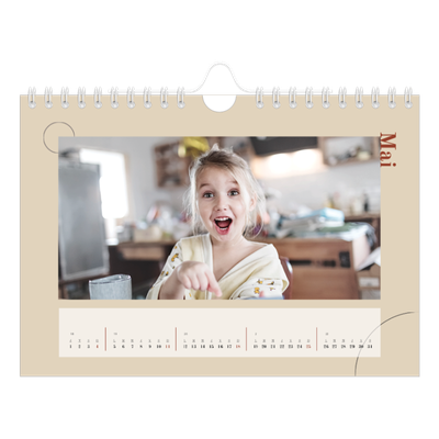 Calendrier photo A5 — Texte asymétrique [couverture]