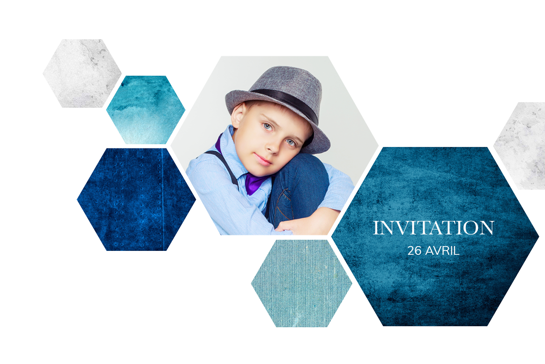 Cartons d'invitation — Océan hexagonal