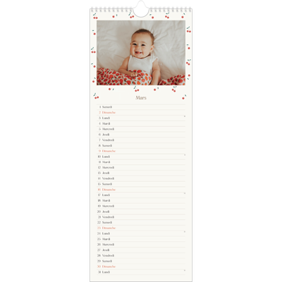 Calendrier mural long  — Cerise sur le bonheur [Mars]