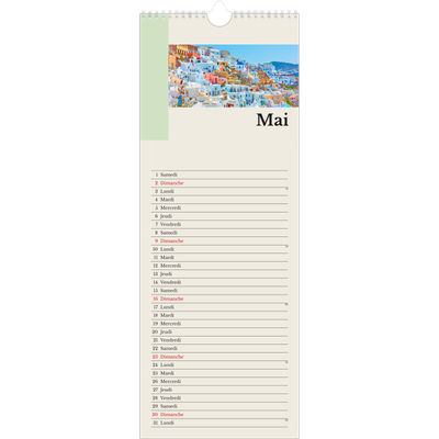 Calendrier mural long  — Vues du monde [Mai]
