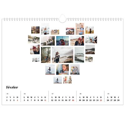 Calendrier photo A3 — Formes et collage [Février]