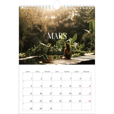 Calendrier photo A4 (20 x 30 cm) — Évasion sans fin [Mars]