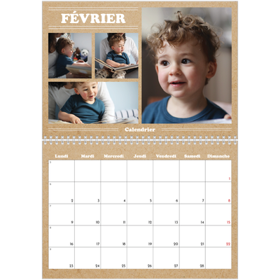 Calendrier photo A4 double (30 x 40 cm) — Chronique de l'année [Février]