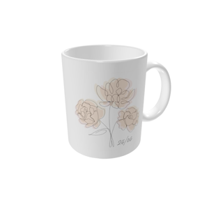 Mug personnalisé — Lignes florales délicates