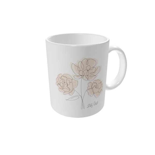 Mug personnalisé — Lignes florales délicates