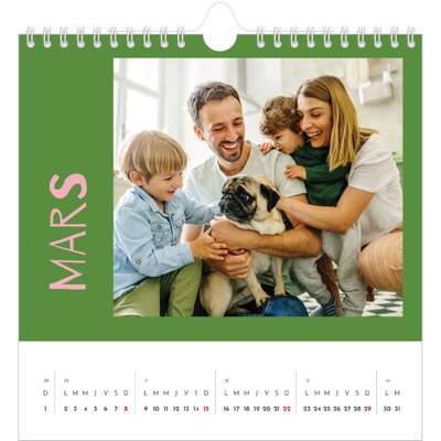 Calendriers annuels carré — Tout en couleurs [Mars]