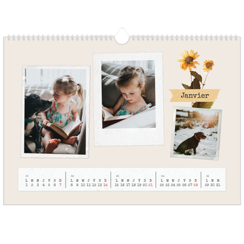 Calendrier photo A3 — Scrapbook vintage