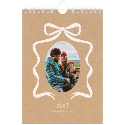 Calendrier photo A5 — Kraft et nœud [couverture]