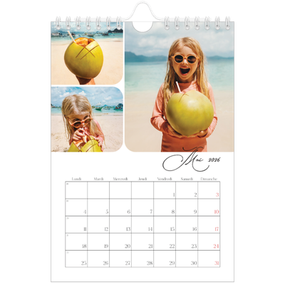 Calendrier photo A5 — Instantanés et calligraphie [couverture]