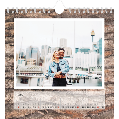 Calendriers annuels carré — Bois à l'état pur [Mars]