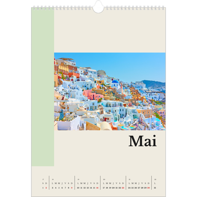 A3 Calendrier annuel — Vues du monde [Mai]