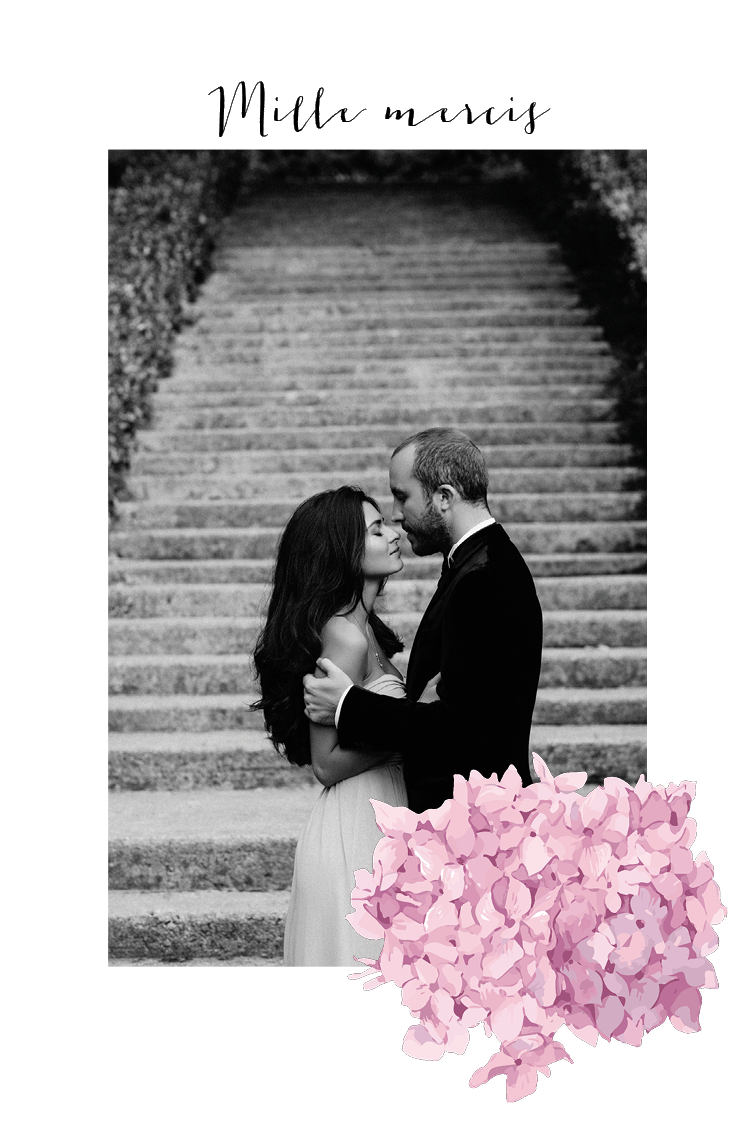 Carte de remerciement — Fleurs lilas