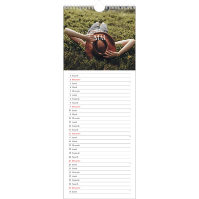 Calendrier mural long  — Évasion sans fin [Mai]