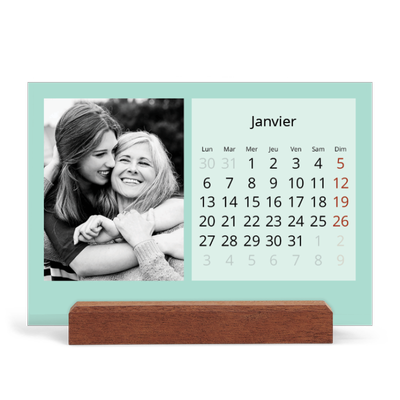 Calendrier de bureau support bois - paysage   — Neo Scandi [Janvier]