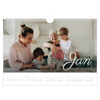 Calendrier photo A4 — Mois écris à la main