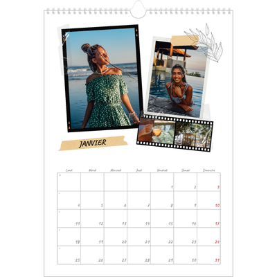 A3 Calendrier annuel — Esprit scrapbook [Janvier]