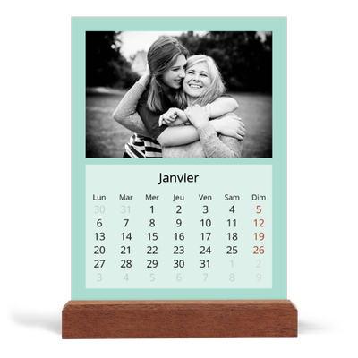 Calendrier de bureau support bois - portrait  — Neo Scandi [Janvier]