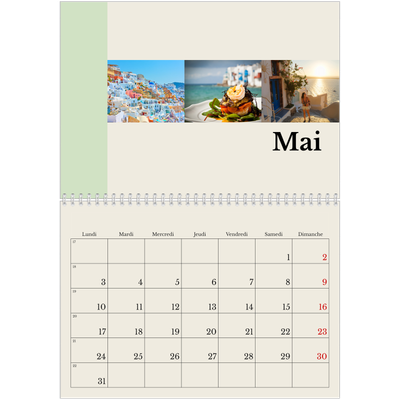 Calendrier photo A4 double (30 x 40 cm) — Vues du monde [Mai]