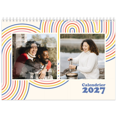 Calendrier photo A4 double (30 x 40 cm) — Rayures rétros [couverture]