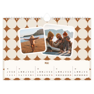 Calendrier photo A4 — Motifs rétros [couverture]