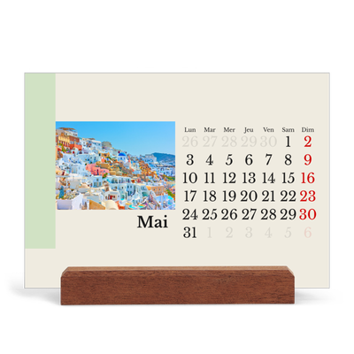 Calendrier de bureau support bois - paysage   — Vues du monde [couverture]