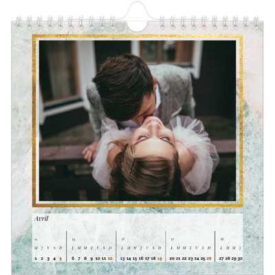 Calendriers annuels carré — Dorure sur marbre [couverture]