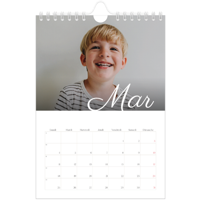 Calendrier photo A5 — Mois écris à la main [Mars]