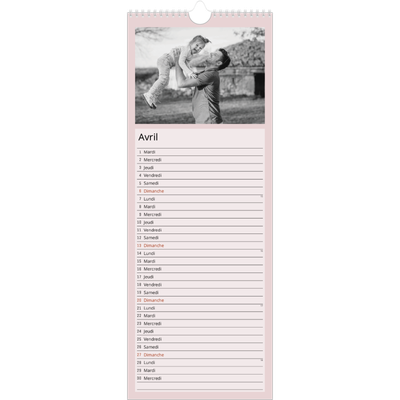 Calendrier mural long  — Pastels [Avril]
