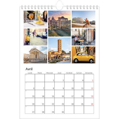 Calendrier photo A4 (20 x 30 cm) — Diaporama asymétrique [Avril]