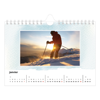 Calendrier photo A5 — Effet aquarelle