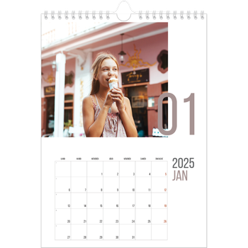 Calendrier photo A4 — Numéros mensuels