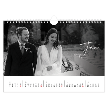 Calendrier photo A4 — Écriture élégante