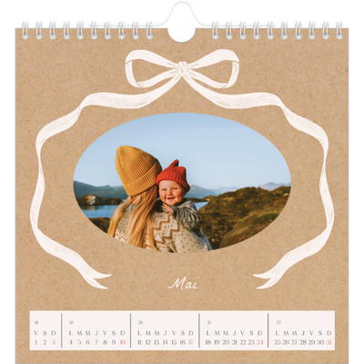 Calendriers annuels carré — Kraft et nœud [couverture]