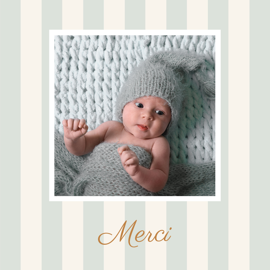 Carte de remerciement — Lettrages et rayures