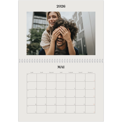 Calendrier photo A4 double (30 x 40 cm) — Ivoire simple [couverture]