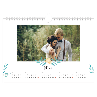 Calendrier photo A4 — Ornements aquarelle [couverture]