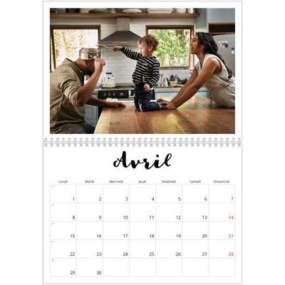 Calendrier photo A4 double (30 x 40 cm) — Fait Main [Avril]